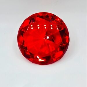 Oleg Cassini Red‎ Crystal Paperweight Cut Diamond Elizabeth Round